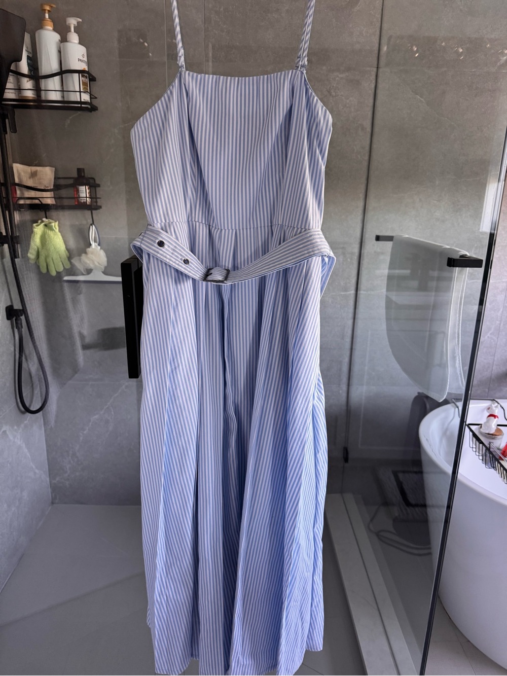 a new day Blue & White Striped Spaghetti Strap Maxi Dress